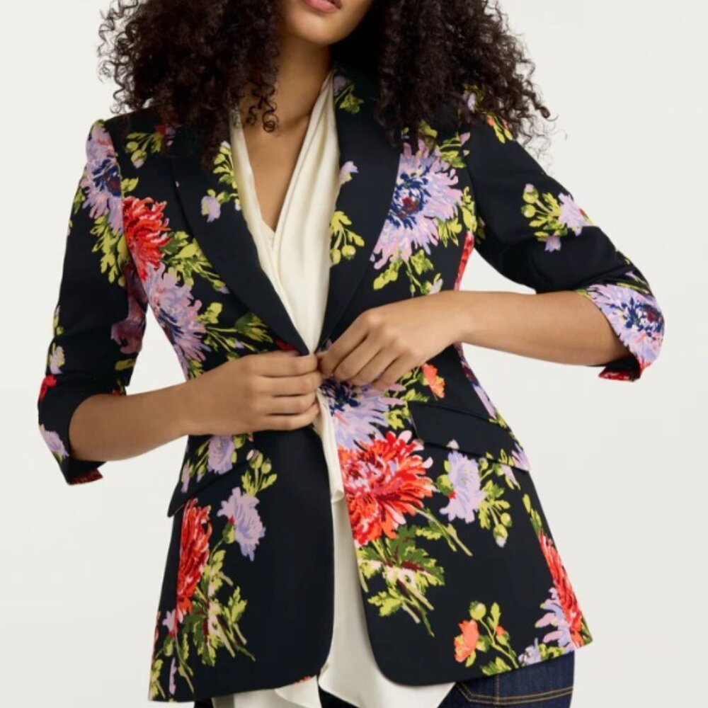 NWT cinq à sept Dark Chrysanthemum Scrunched Cheyenne Blazer